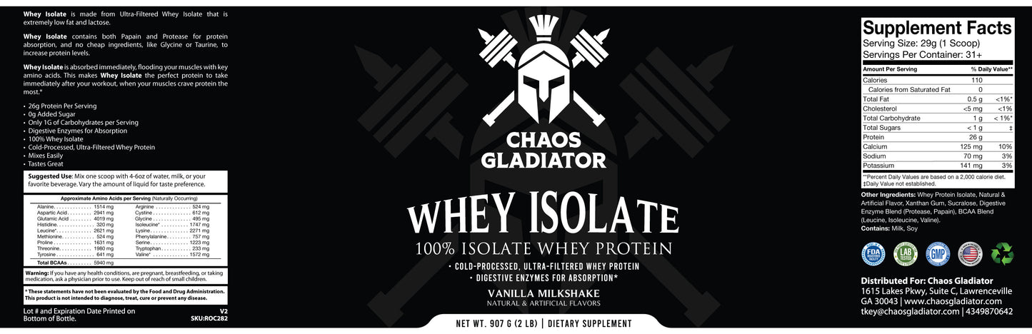 2 lb VANILLA MILKSHAKE ISOLATE WHEY PROTEIN